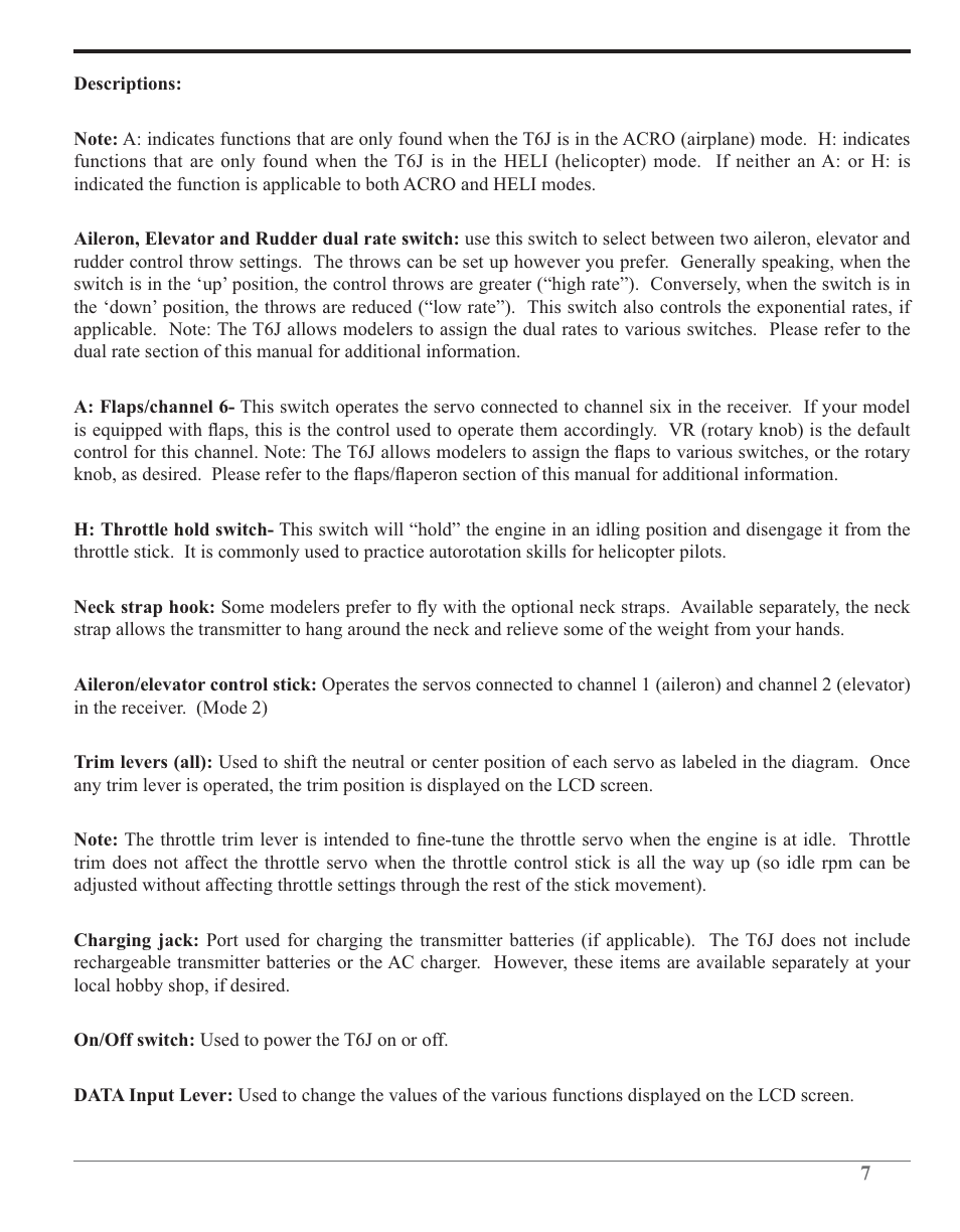 Futaba 6J 2.4GHz User Manual | Page 7 / 94