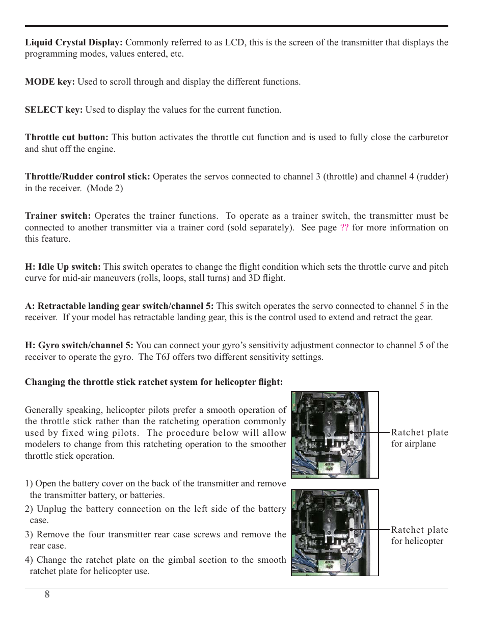 Futaba 6J 2.4GHz User Manual | Page 8 / 94
