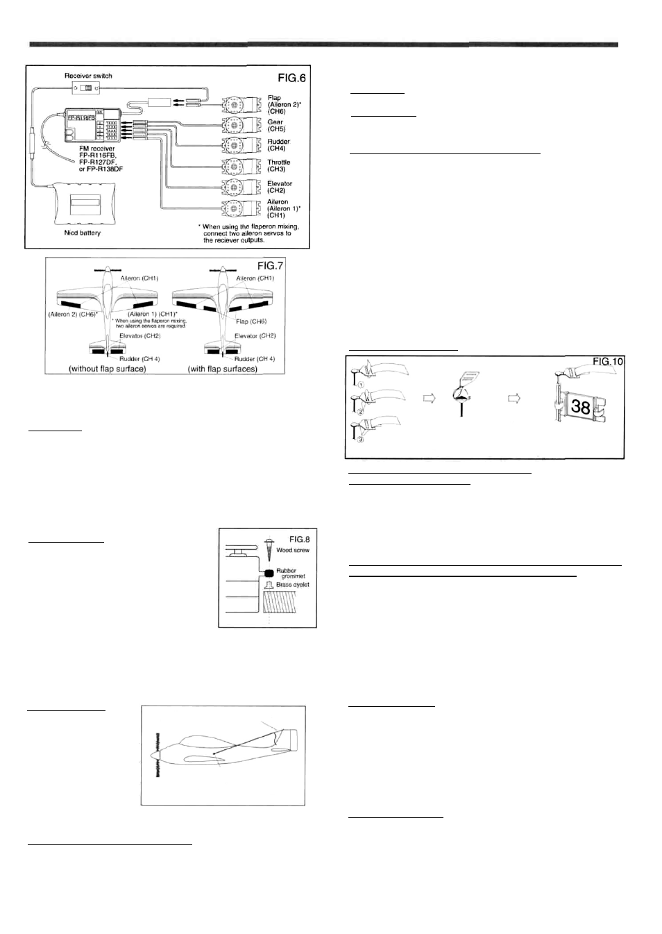 Installation precautions), Connection of receiver, servos, etc. fig.9 | Futaba 6VA (6A) User Manual | Page 4 / 8