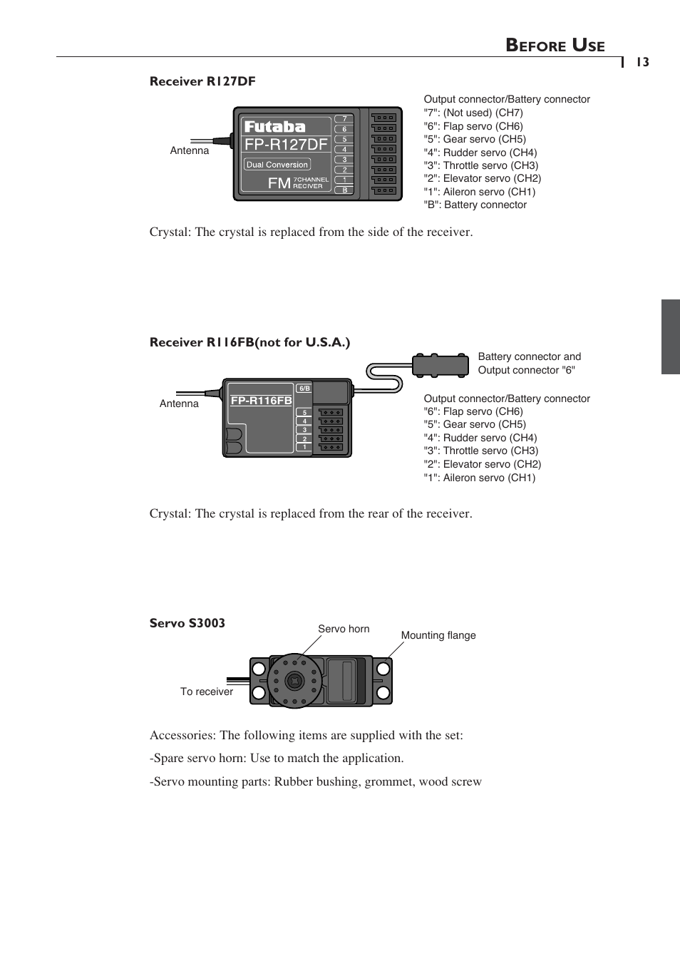 Efore | Futaba 6YF User Manual | Page 12 / 22