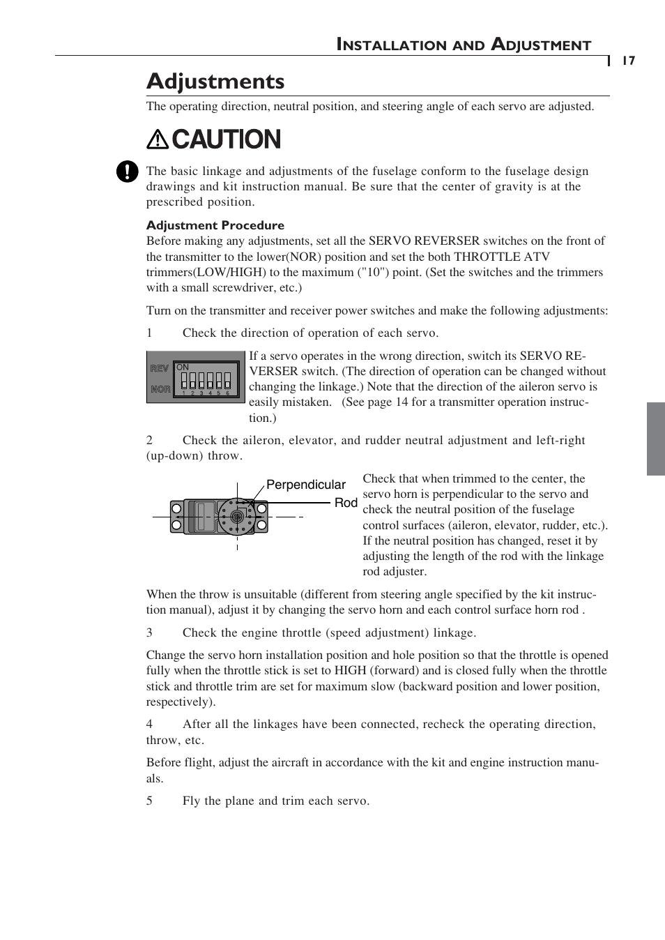 Adjustments | Futaba 6YF User Manual | Page 16 / 22