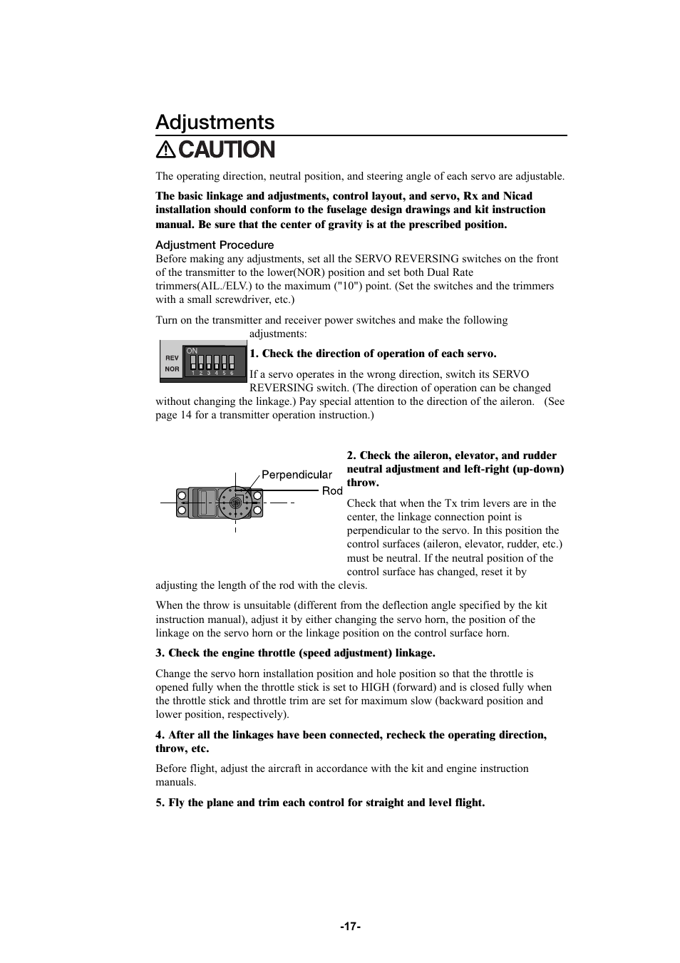 Adjustments | Futaba 6YG User Manual | Page 17 / 23