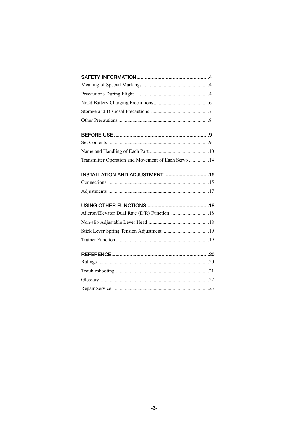 Futaba 6YG User Manual | Page 3 / 23