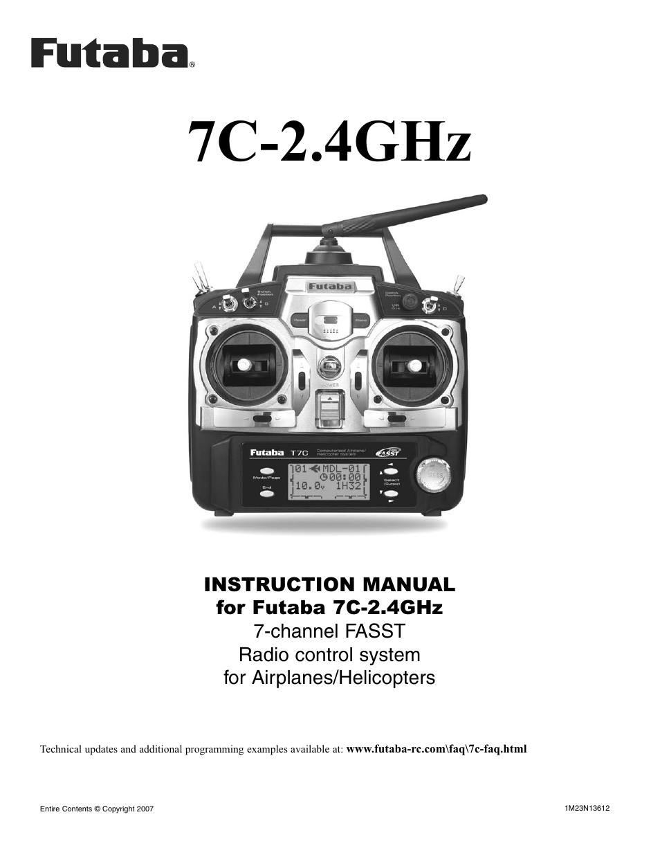 Futaba 7C 2.4GHz User Manual | 86 pages