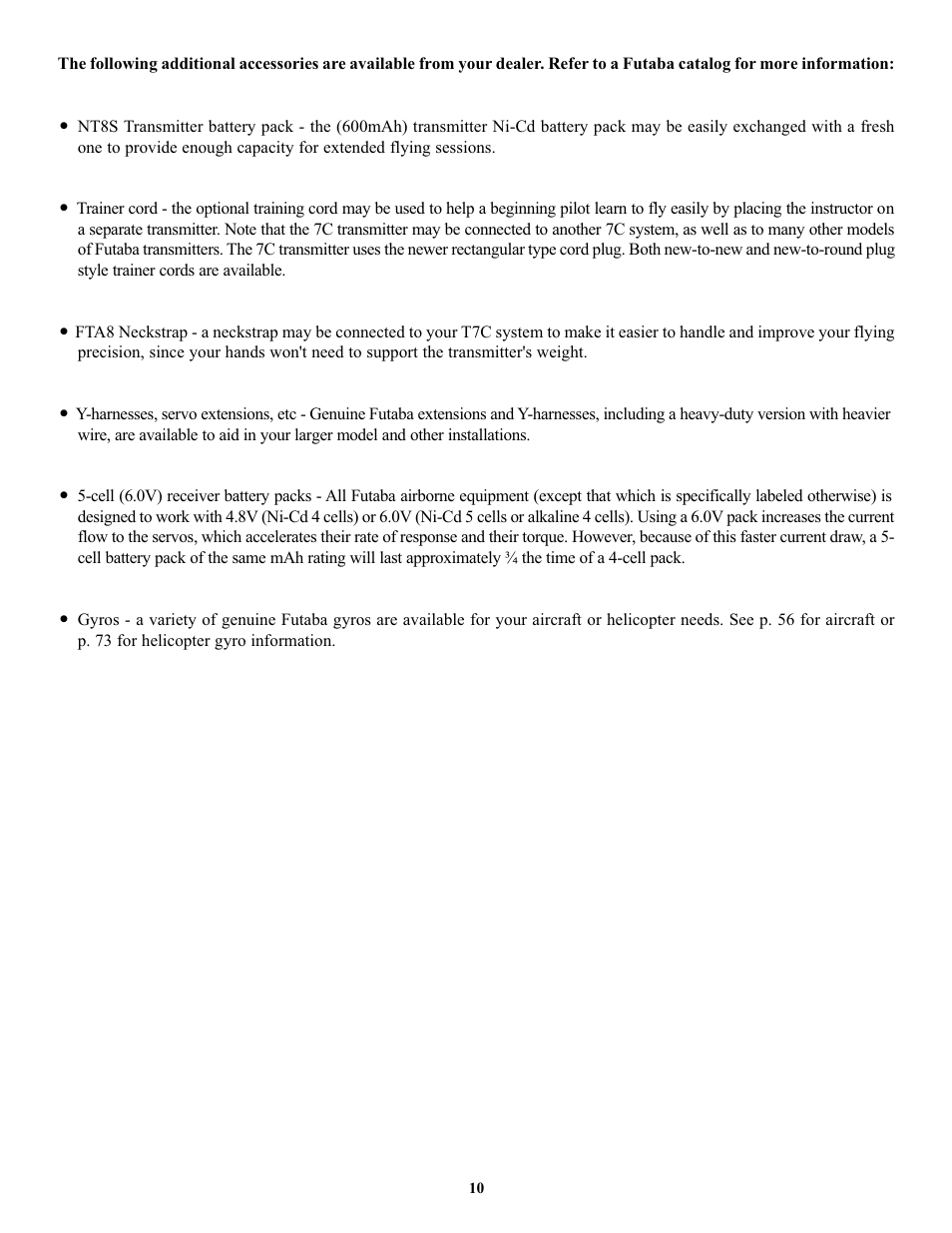 Futaba 7C 2.4GHz User Manual | Page 10 / 86
