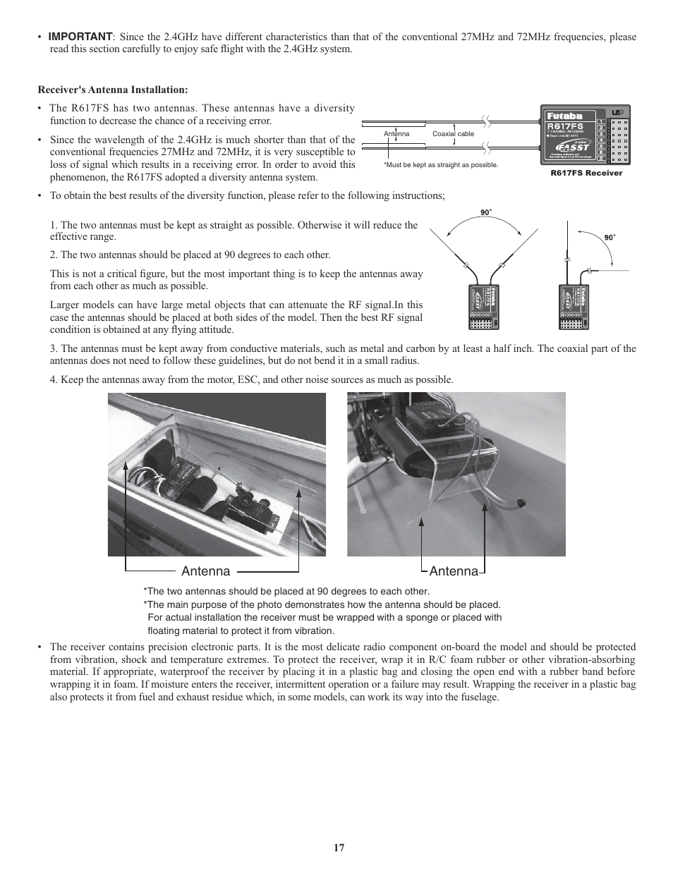 Antenna | Futaba 7C 2.4GHz User Manual | Page 17 / 86