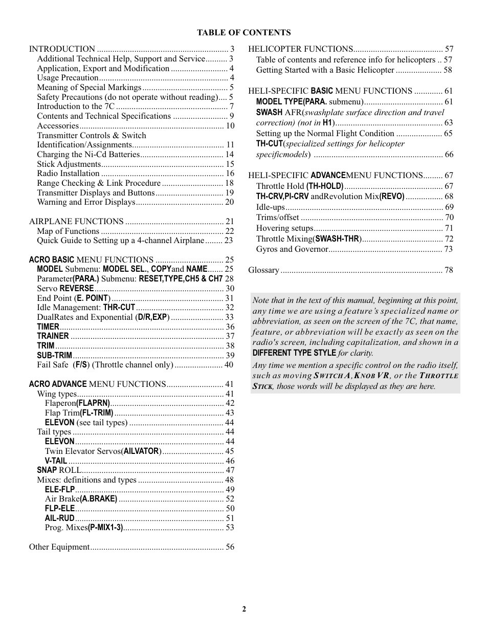 Futaba 7C 2.4GHz User Manual | Page 2 / 86