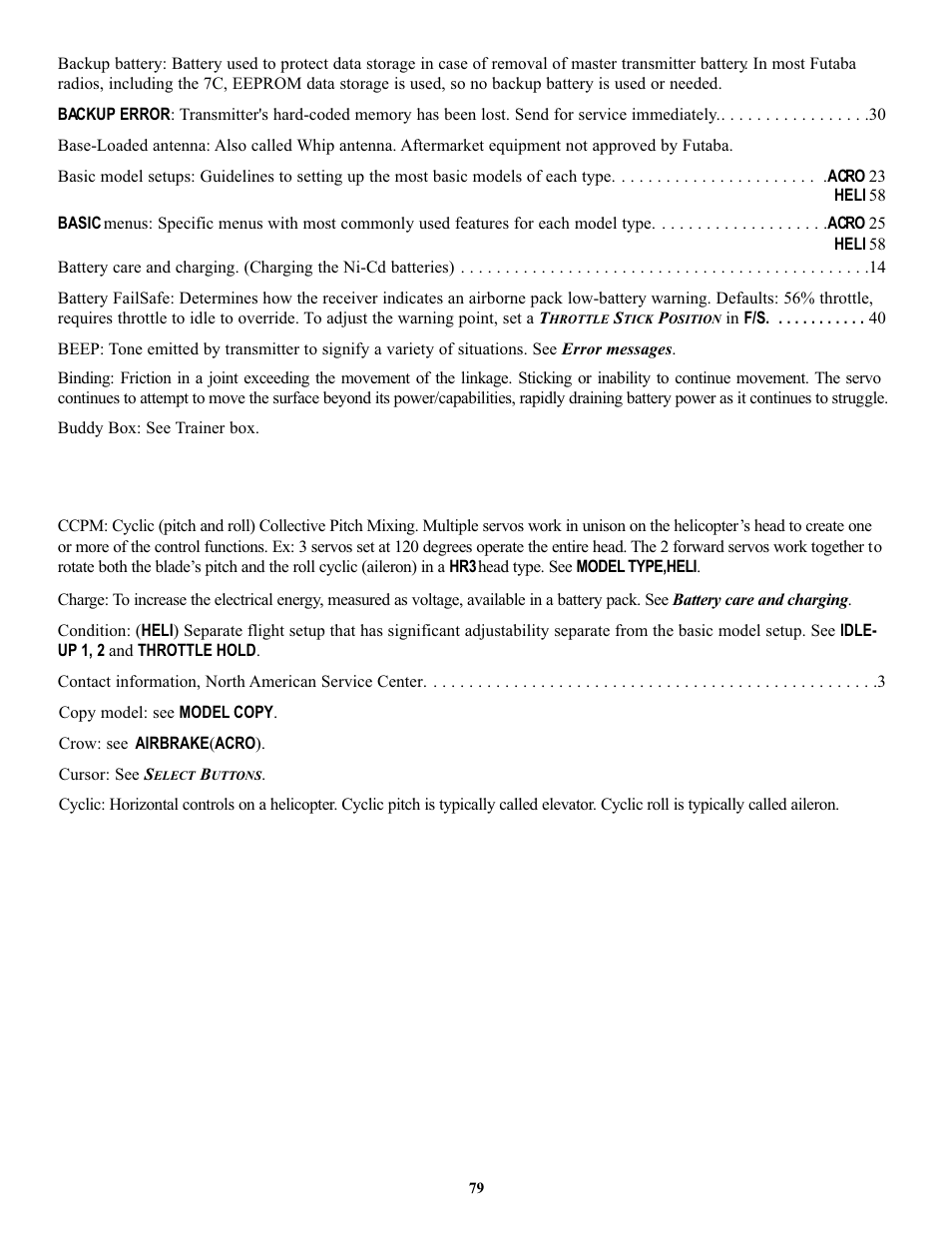 Futaba 7C 2.4GHz User Manual | Page 79 / 86