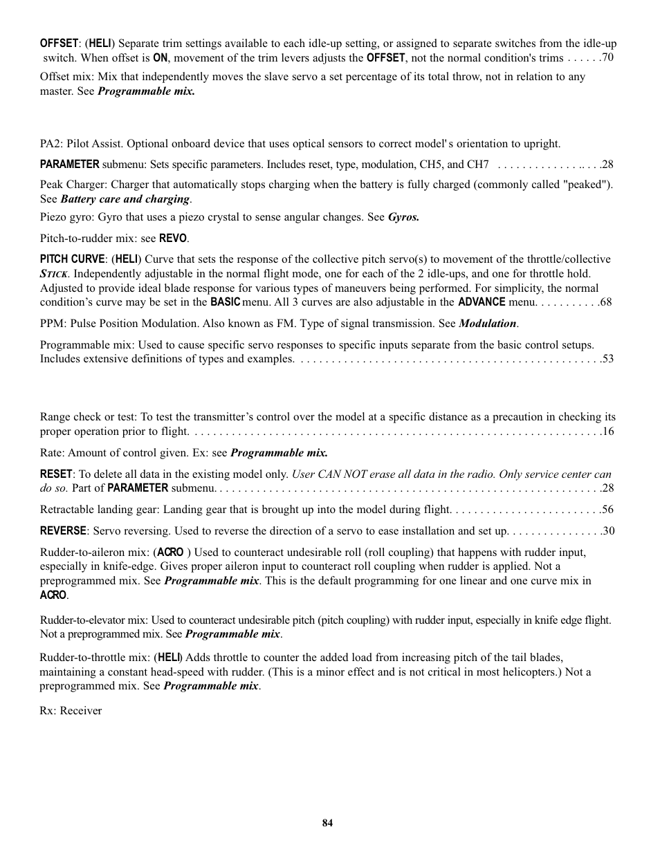 Futaba 7C 2.4GHz User Manual | Page 84 / 86