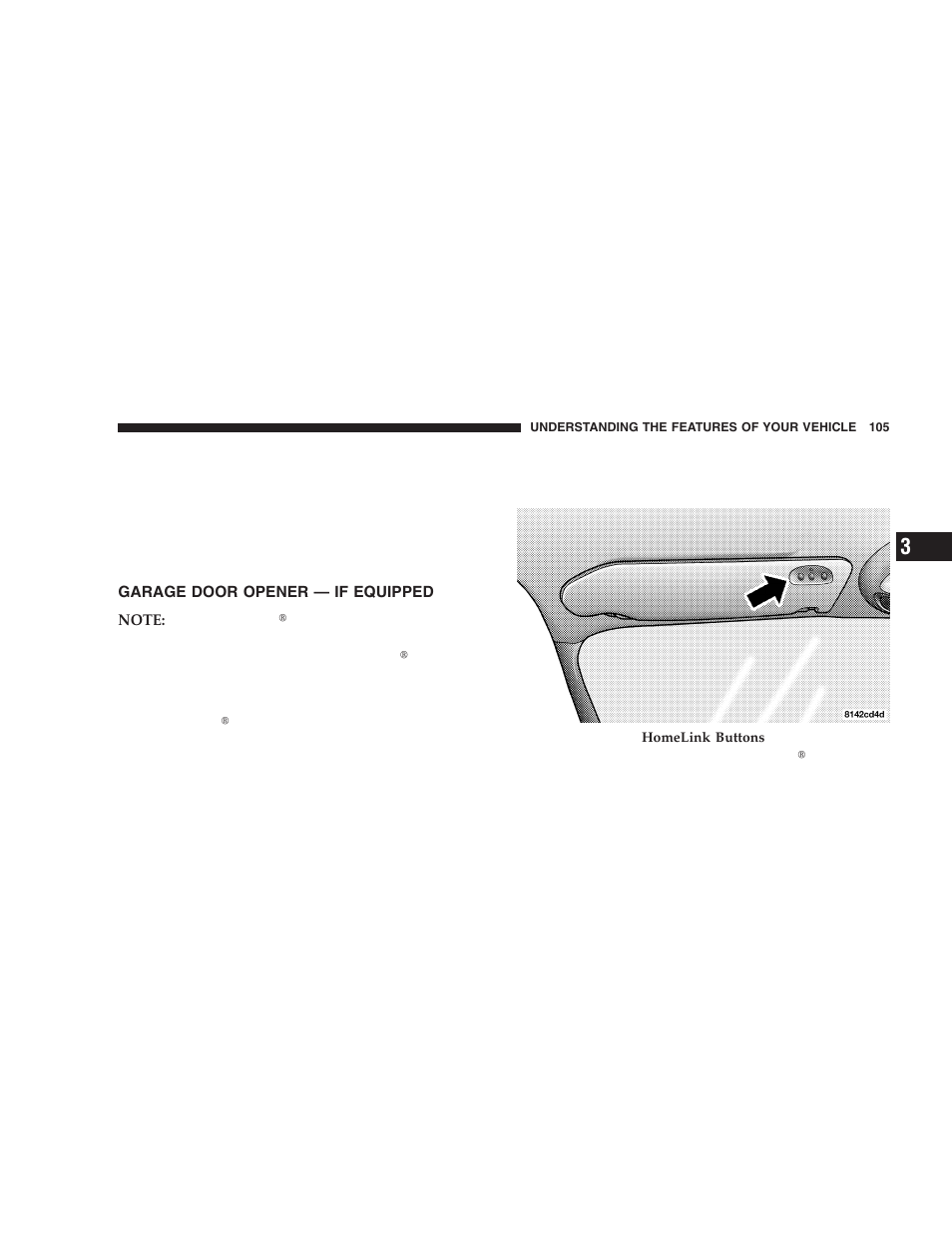 Garage door opener — if equipped | Chrysler 2005 PT Cruiser User Manual | Page 105 / 368