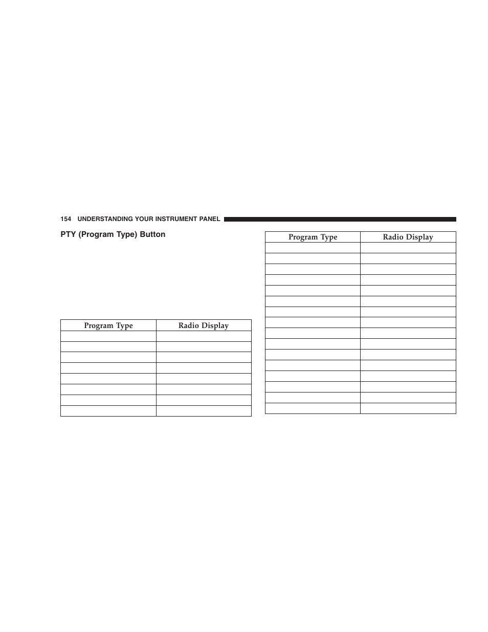 Pty (program type) button | Chrysler 2005 PT Cruiser User Manual | Page 154 / 368