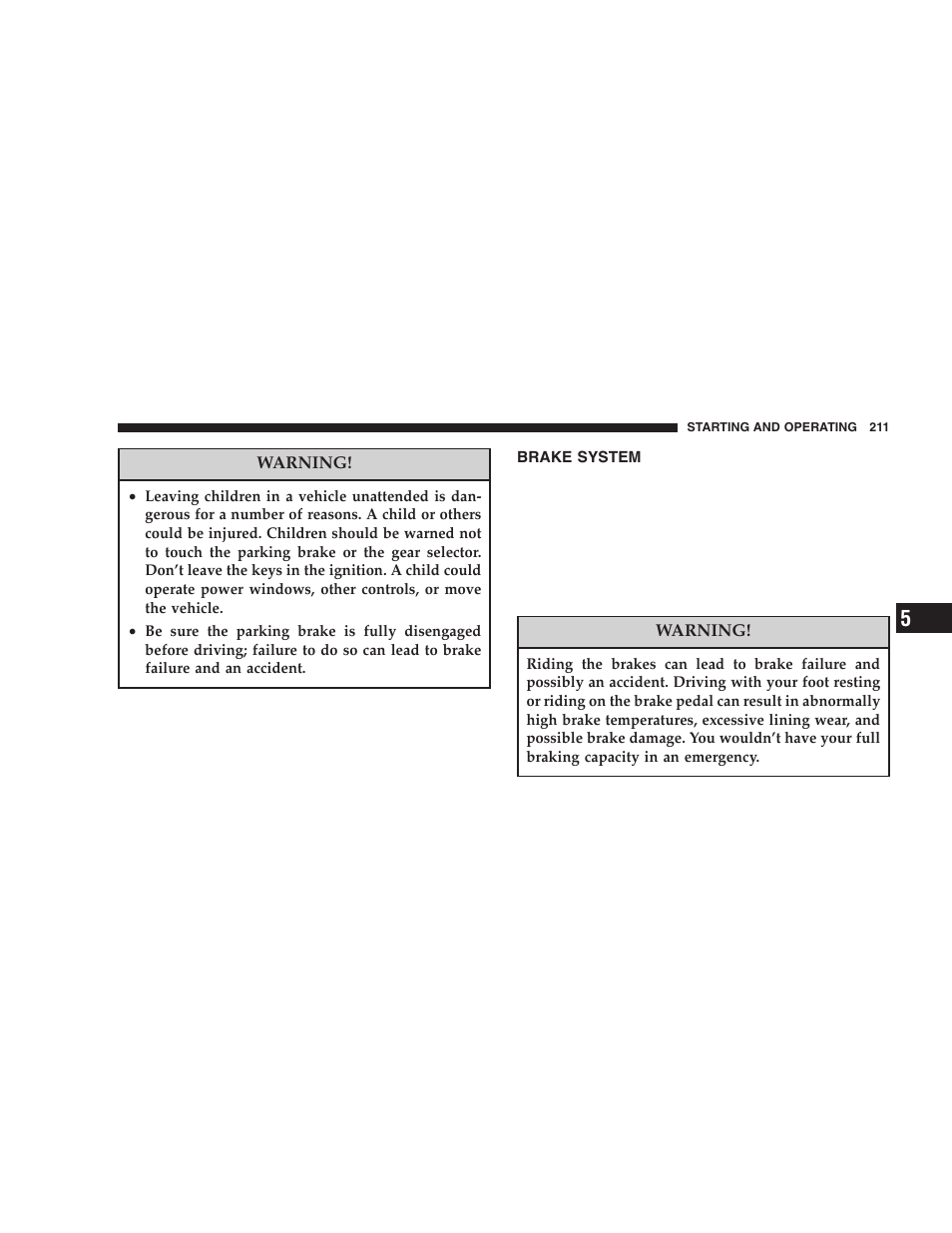 Brake system | Chrysler 2005 PT Cruiser User Manual | Page 211 / 368