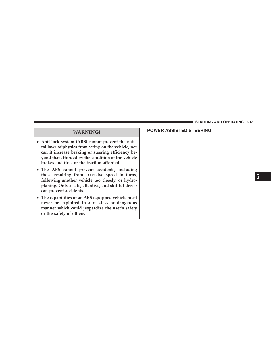 Power assisted steering | Chrysler 2005 PT Cruiser User Manual | Page 213 / 368