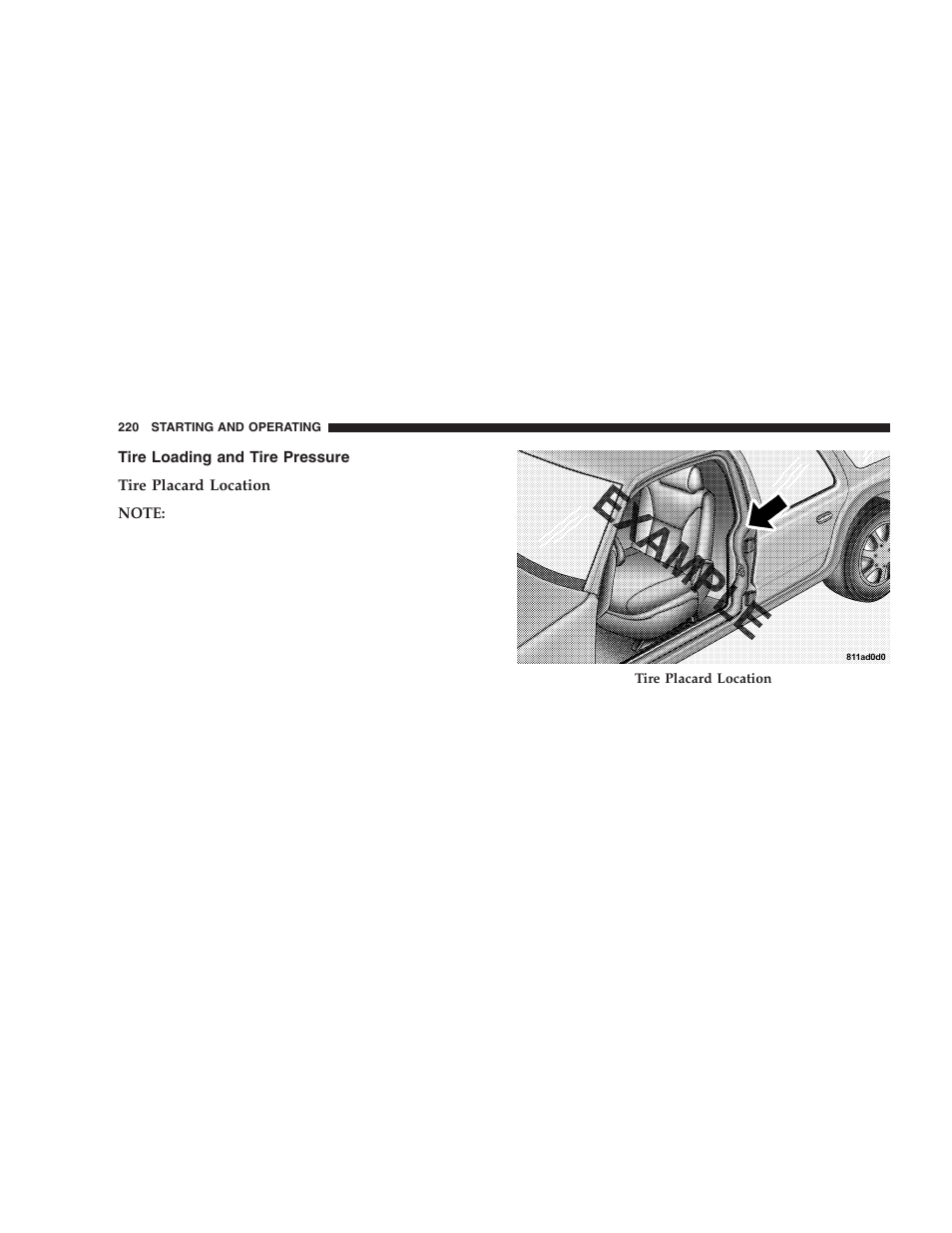 Tire loading and tire pressure | Chrysler 2005 PT Cruiser User Manual | Page 220 / 368