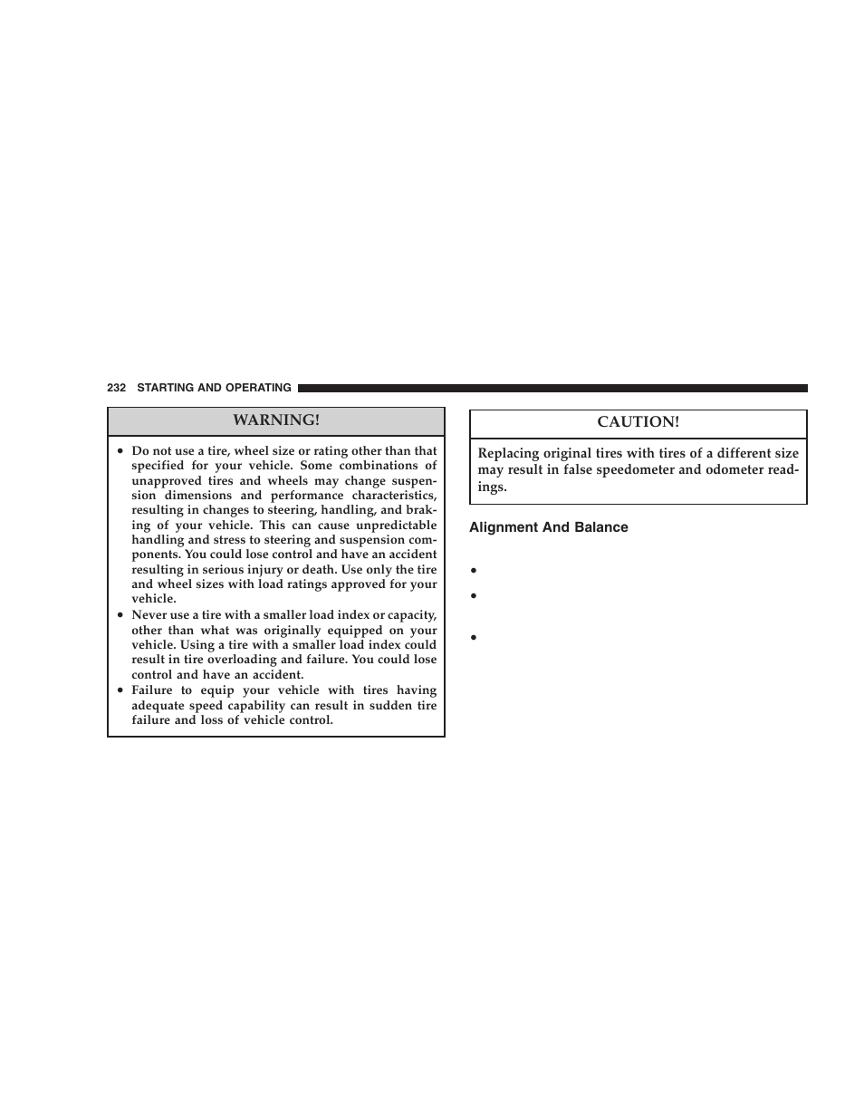 Alignment and balance | Chrysler 2005 PT Cruiser User Manual | Page 232 / 368