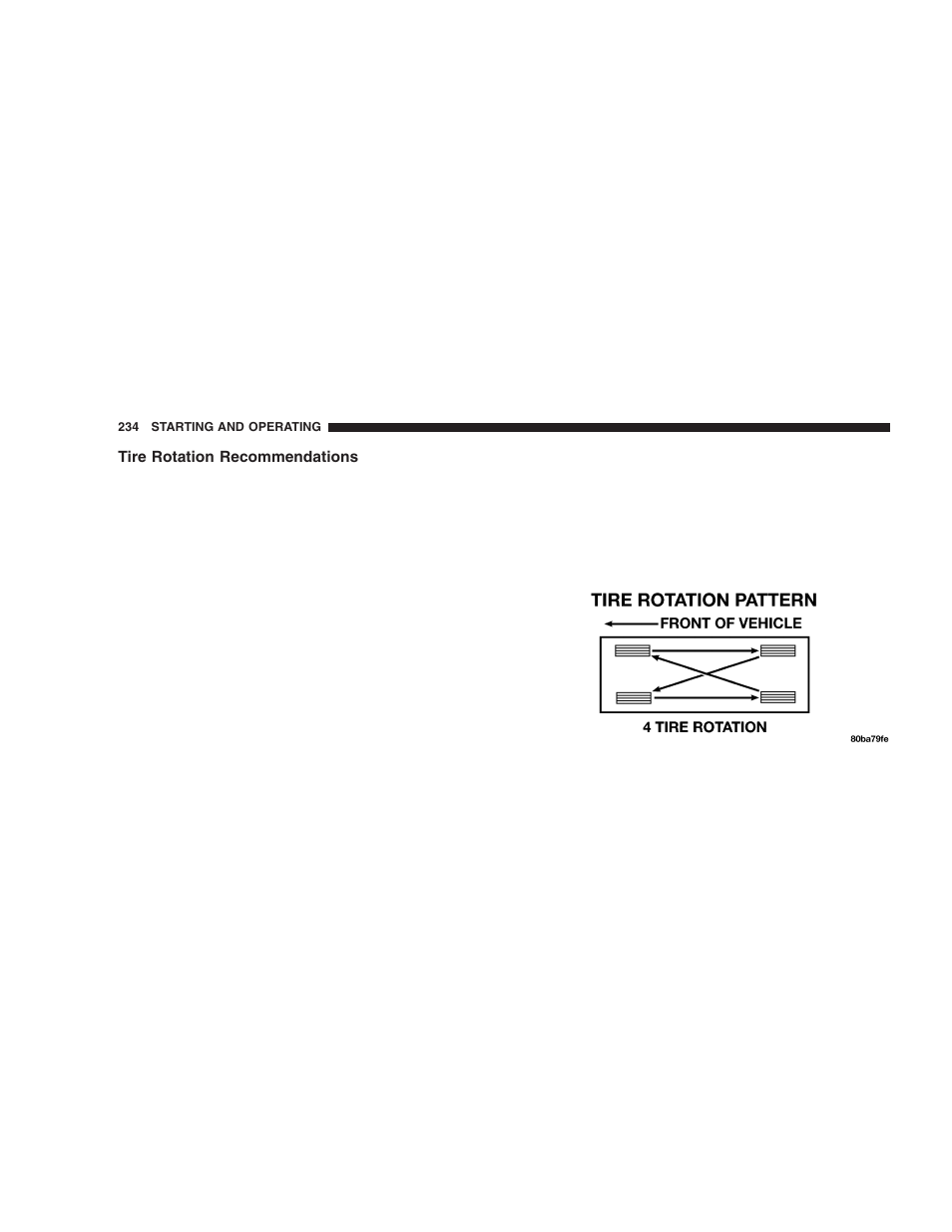 Tire rotation recommendations | Chrysler 2005 PT Cruiser User Manual | Page 234 / 368