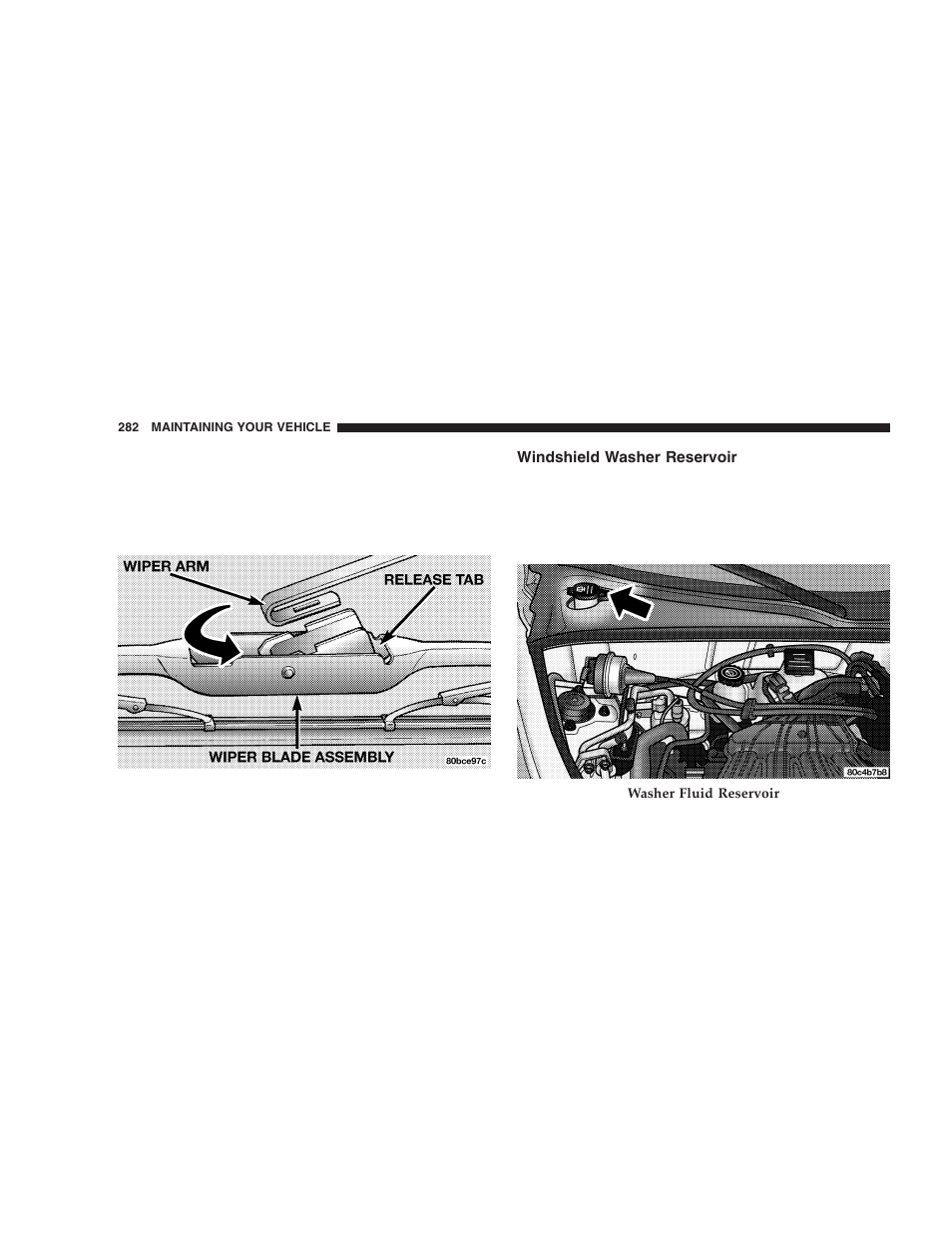 Windshield washer reservoir | Chrysler 2005 PT Cruiser User Manual | Page 282 / 368