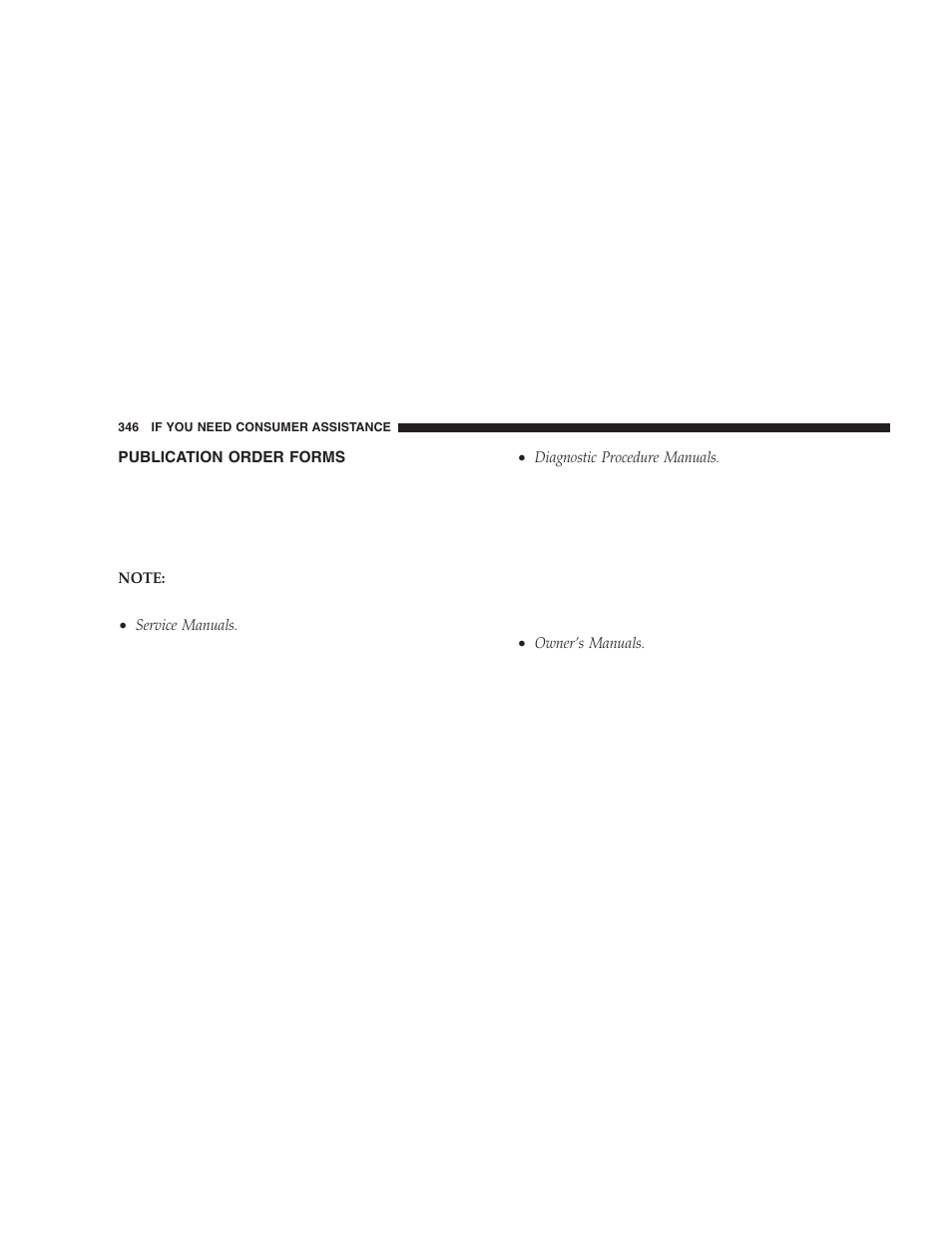 Publication order forms | Chrysler 2005 PT Cruiser User Manual | Page 346 / 368