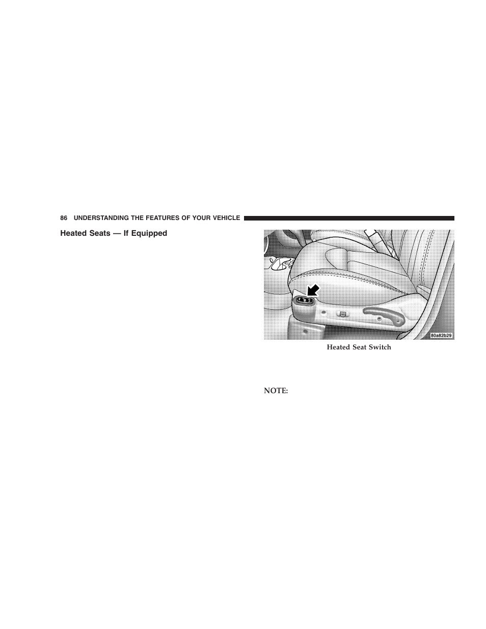 Heated seats — if equipped | Chrysler 2005 PT Cruiser User Manual | Page 86 / 368