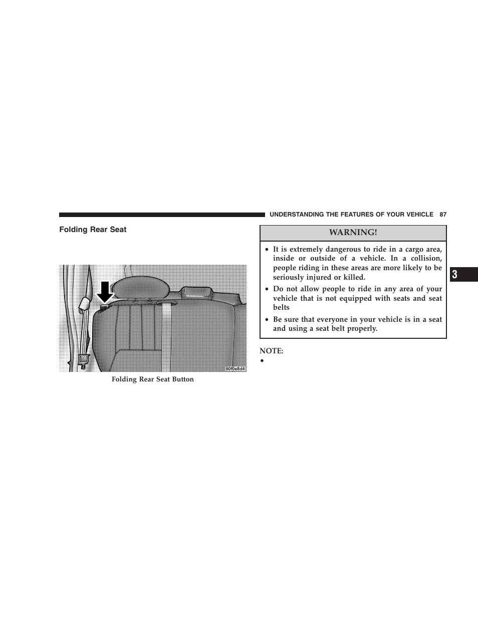 Folding rear seat | Chrysler 2005 PT Cruiser User Manual | Page 87 / 368