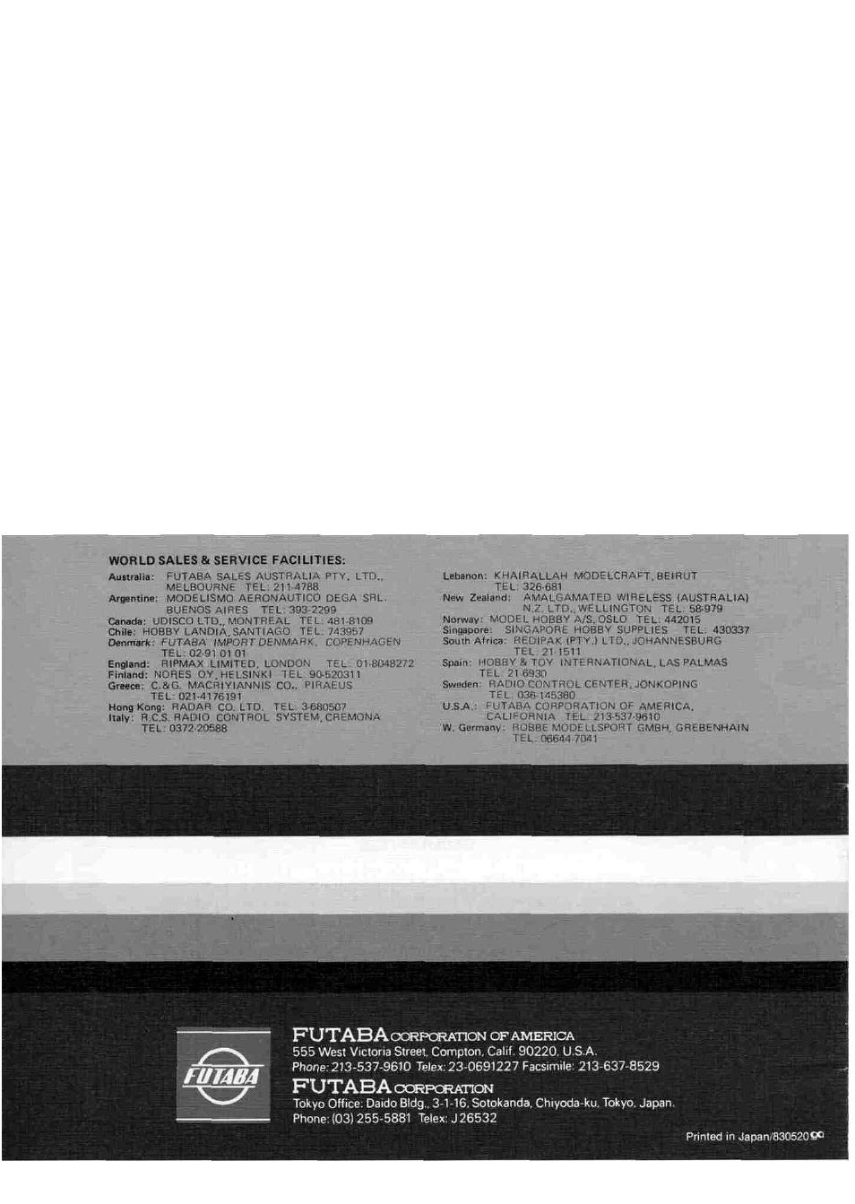 Factory repair service | Futaba 7FGH User Manual | Page 16 / 16