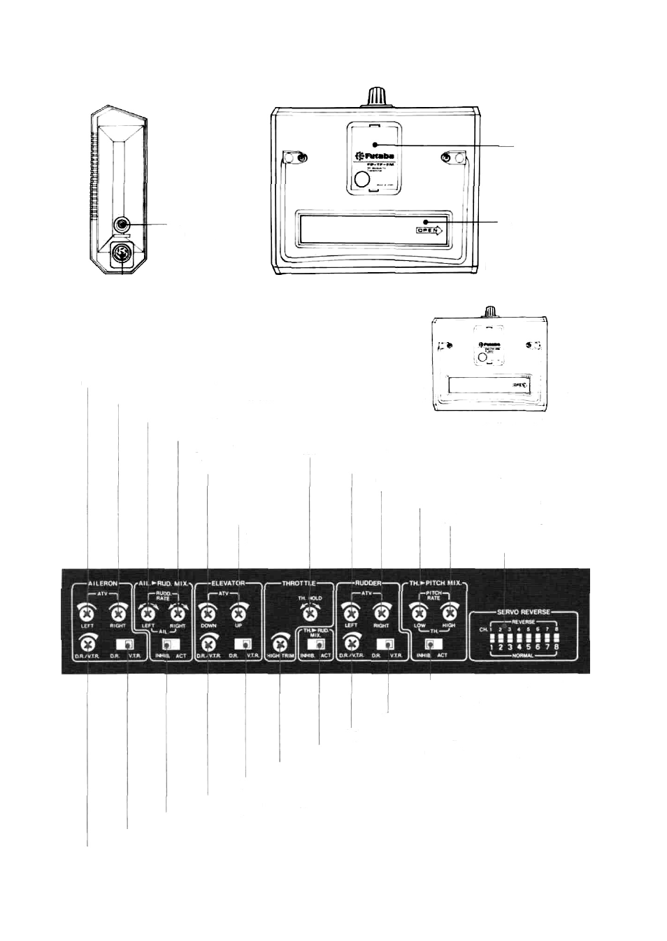 Inside rear trimmer panel | Futaba 7FGH User Manual | Page 6 / 16