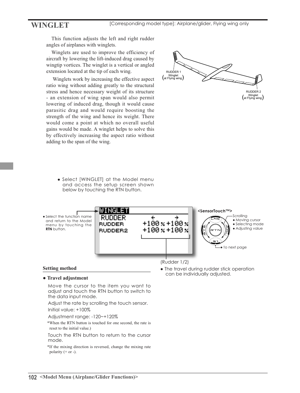 Winglet | Futaba 8FG 2.4GHz User Manual | Page 102 / 123