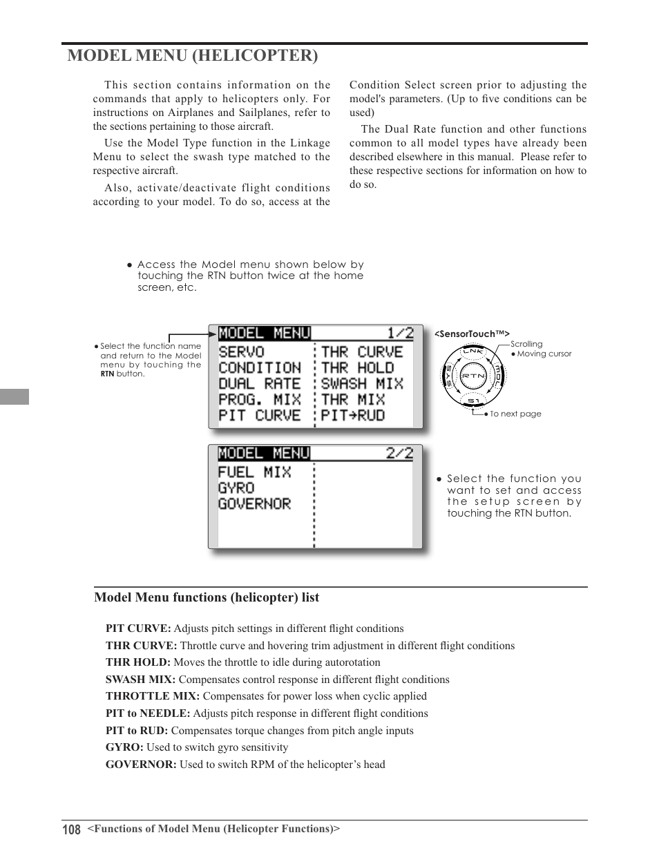 0rgho0hqxixqfwlrqv kholfrswhu olvw | Futaba 8FG 2.4GHz User Manual | Page 108 / 123