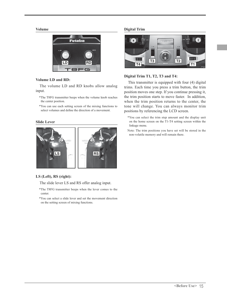 Futaba 8FG 2.4GHz User Manual | Page 15 / 123