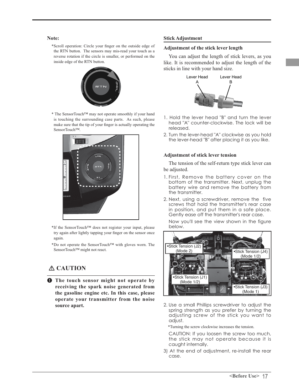 Ｎ caution | Futaba 8FG 2.4GHz User Manual | Page 17 / 123