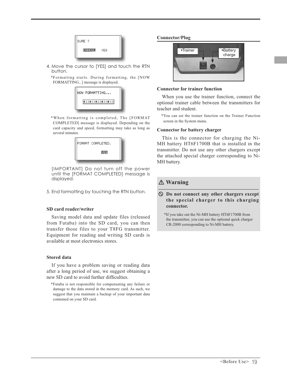 Ｎ :duqlqj | Futaba 8FG 2.4GHz User Manual | Page 19 / 123