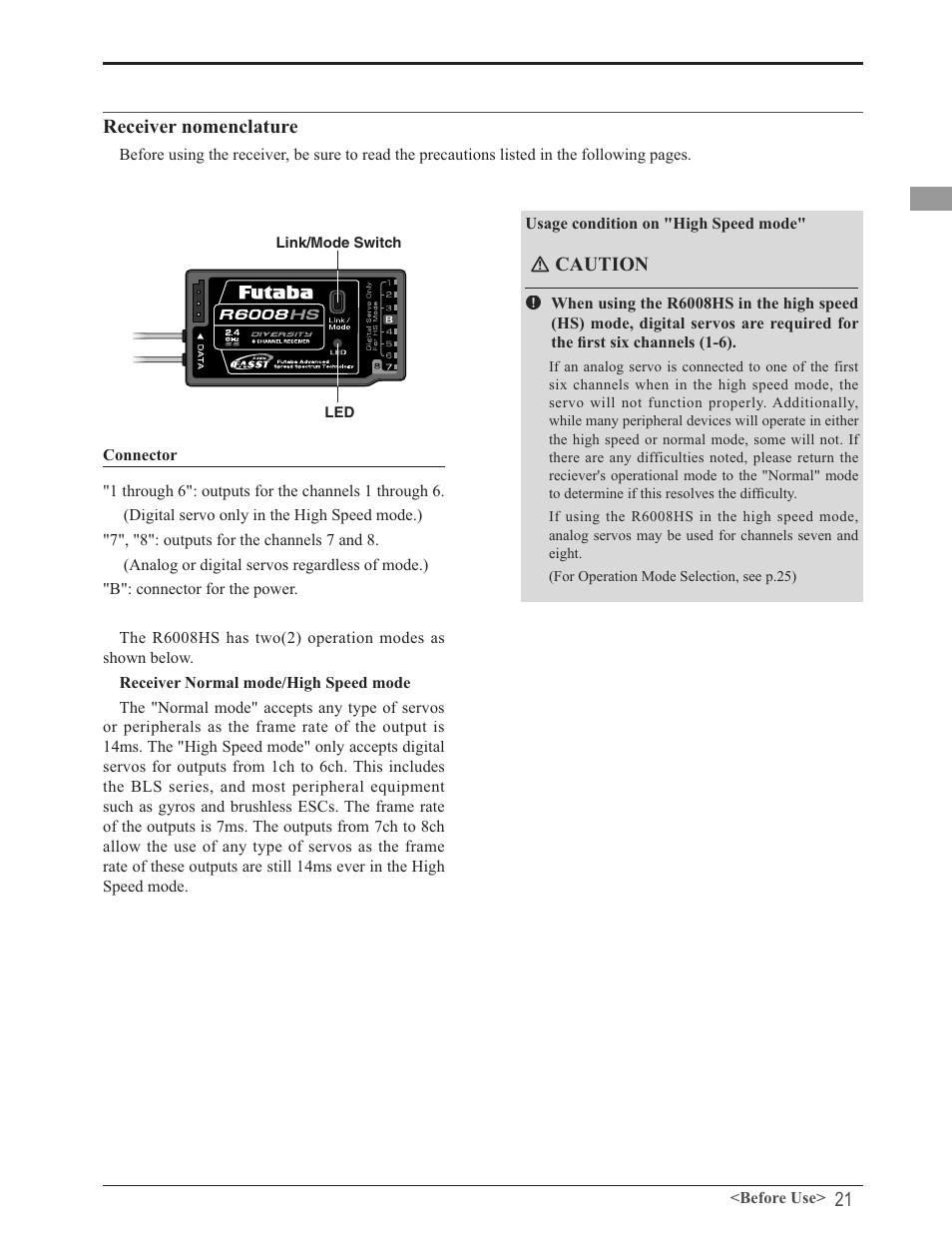 Futaba 8FG 2.4GHz User Manual | Page 21 / 123