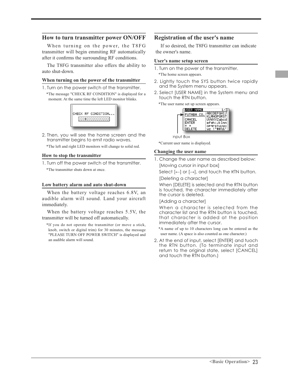 Rzwrwxuqwudqvplwwhusrzhu212)), 5hjlvwudwlrqriwkhxvhu vqdph | Futaba 8FG 2.4GHz User Manual | Page 23 / 123