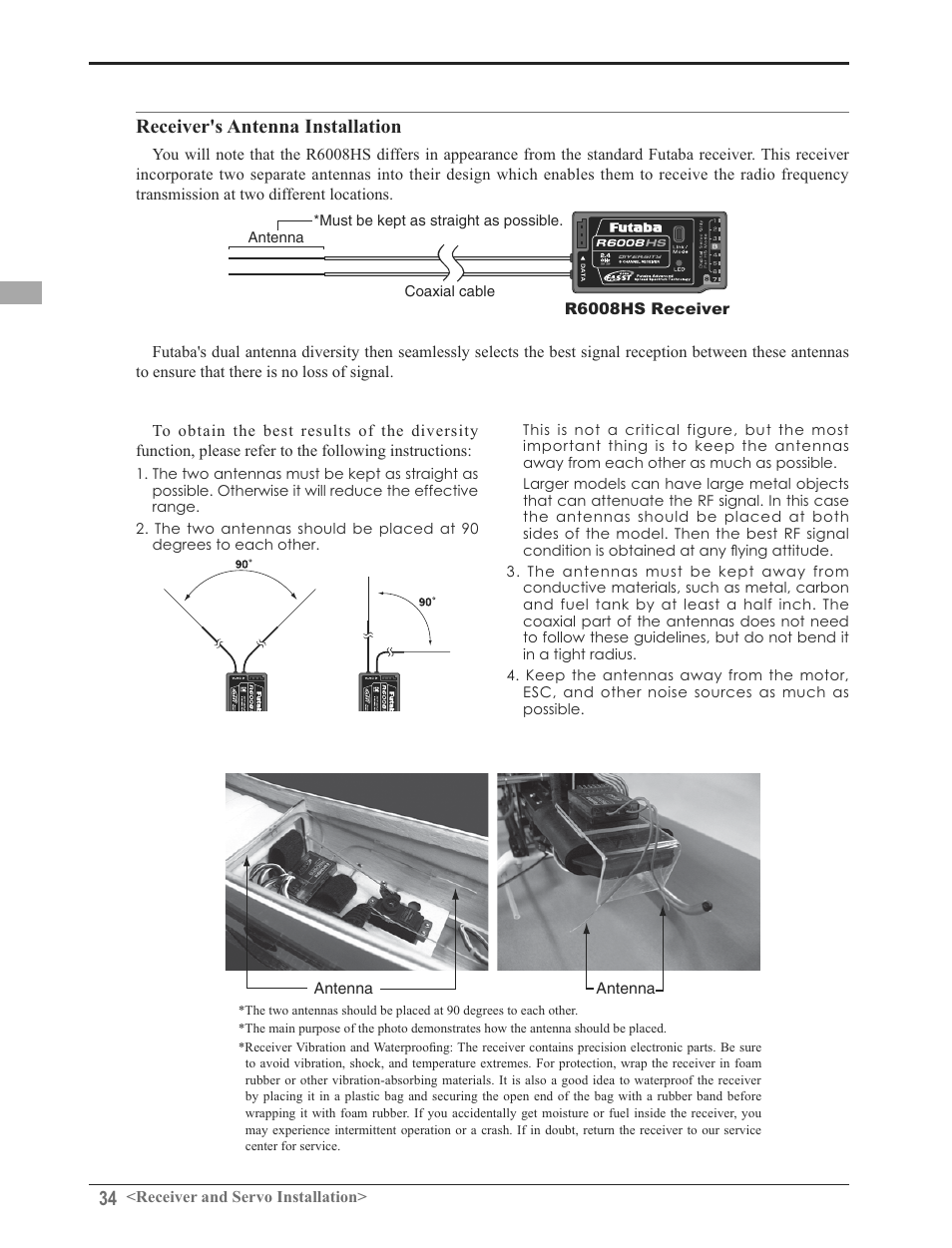 5hfhlyhu v$qwhqqd,qvwdoodwlrq | Futaba 8FG 2.4GHz User Manual | Page 34 / 123