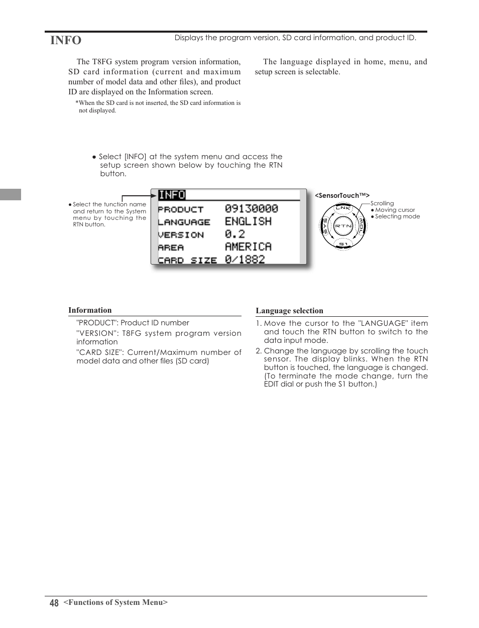 Info | Futaba 8FG 2.4GHz User Manual | Page 48 / 123