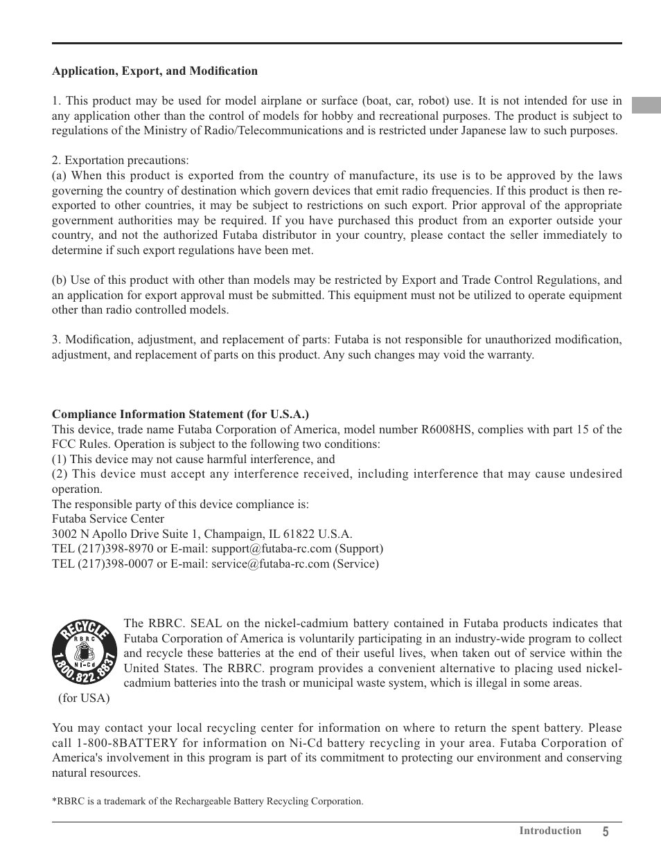 Futaba 8FG 2.4GHz User Manual | Page 5 / 123