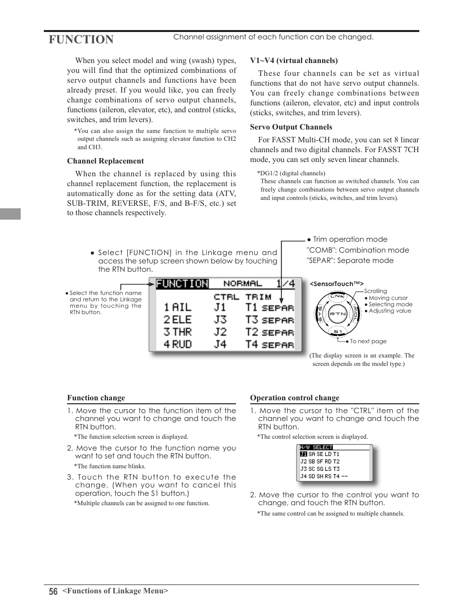 Function | Futaba 8FG 2.4GHz User Manual | Page 56 / 123
