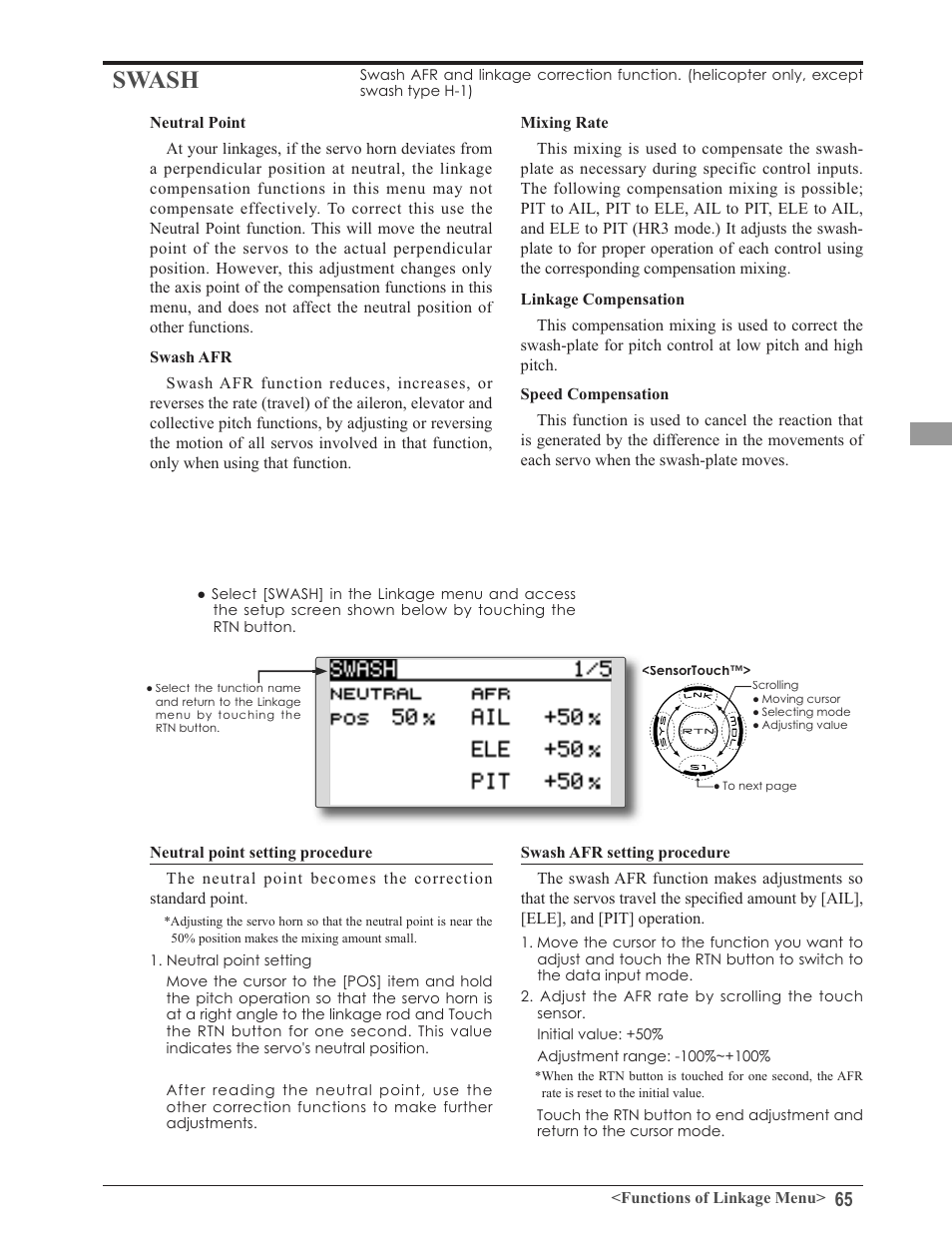 Swash | Futaba 8FG 2.4GHz User Manual | Page 65 / 123