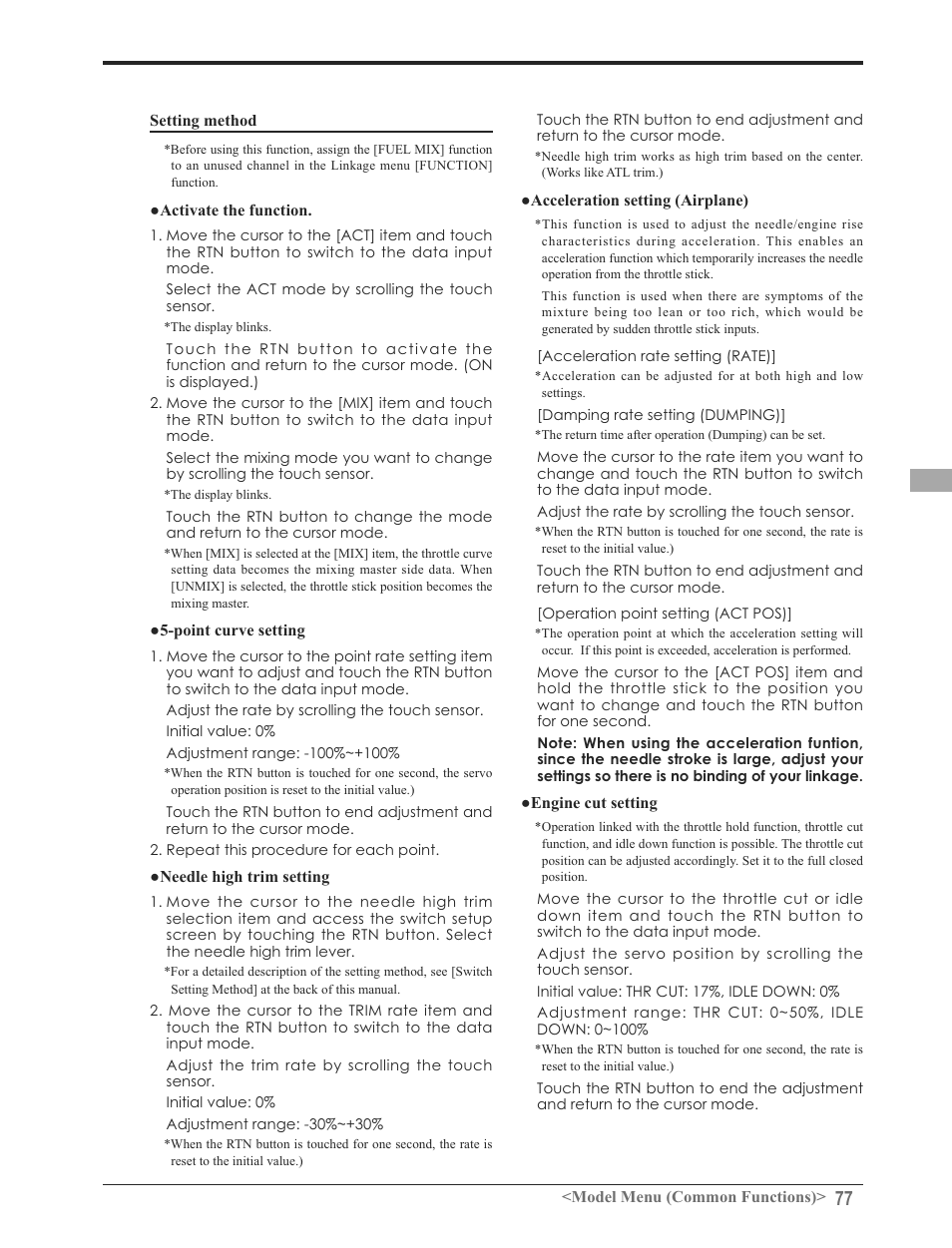 Futaba 8FG 2.4GHz User Manual | Page 77 / 123