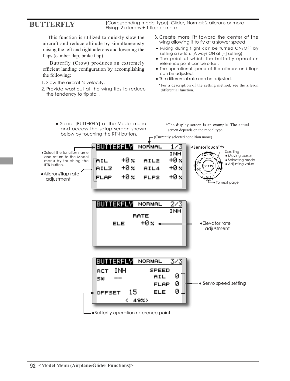 Butterfly | Futaba 8FG 2.4GHz User Manual | Page 92 / 123