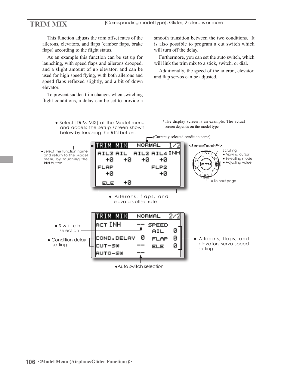 Trim mix | Futaba 8FGAS, 8FGHS 2.4GHz User Manual | Page 106 / 139