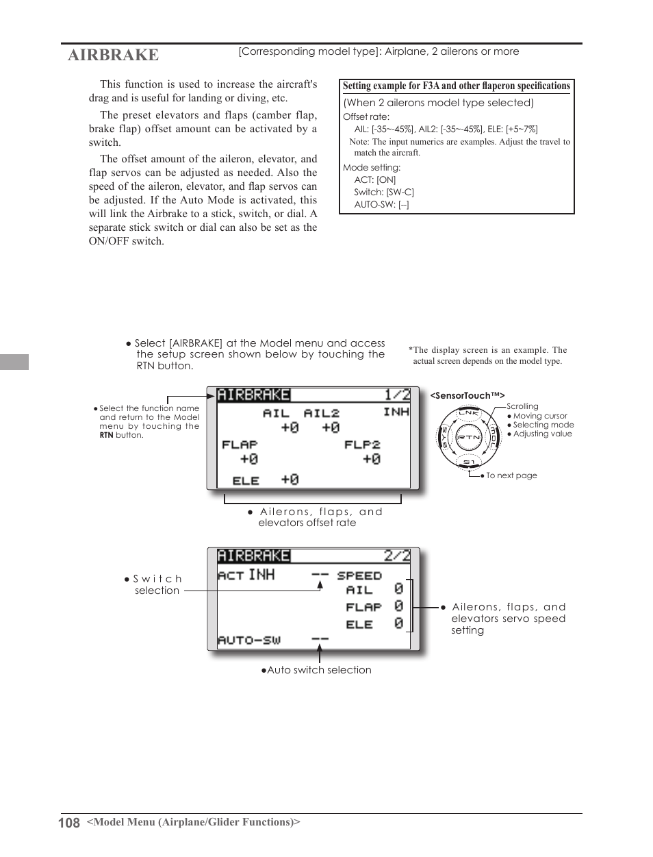 Airbrake | Futaba 8FGAS, 8FGHS 2.4GHz User Manual | Page 108 / 139