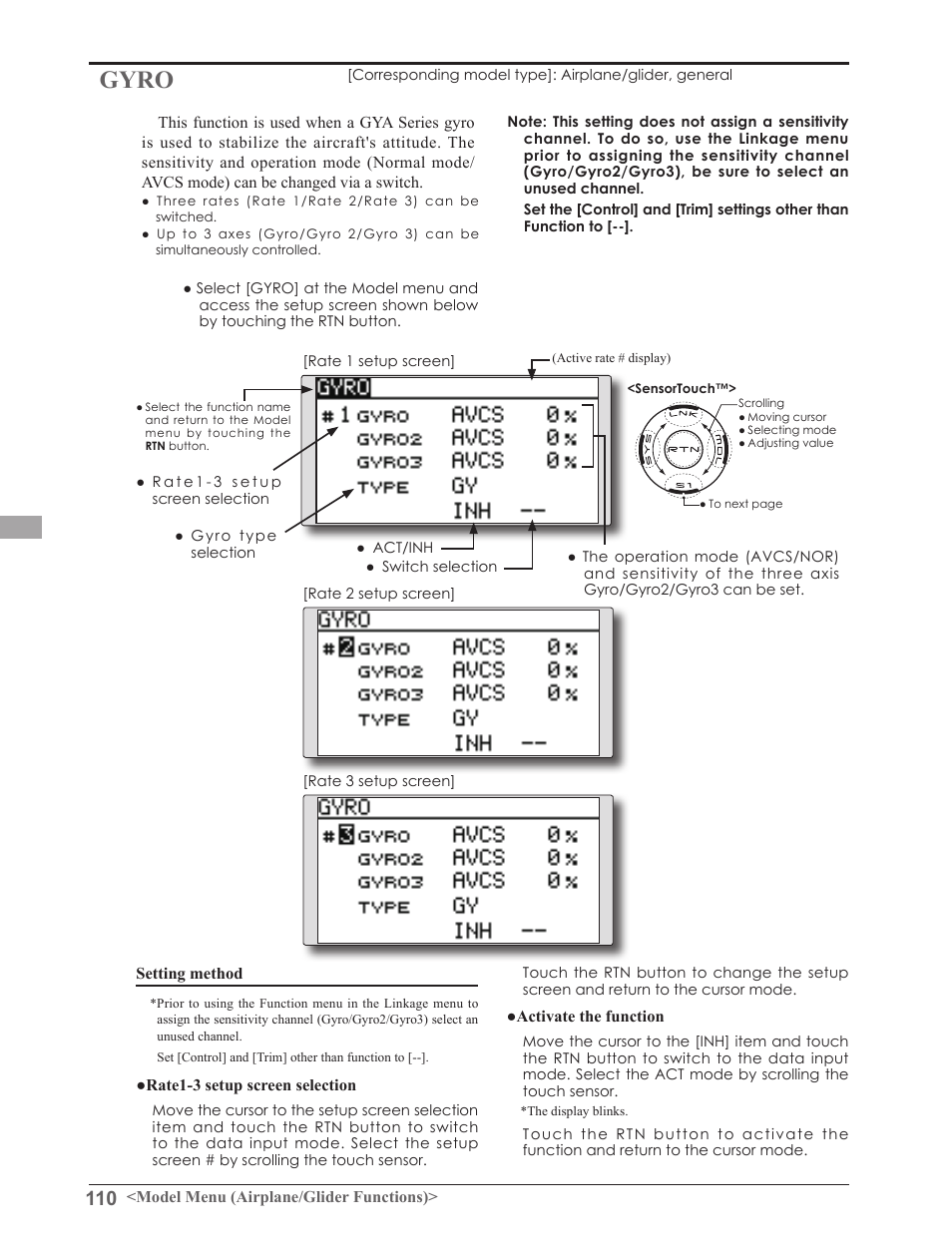 Gyro | Futaba 8FGAS, 8FGHS 2.4GHz User Manual | Page 110 / 139