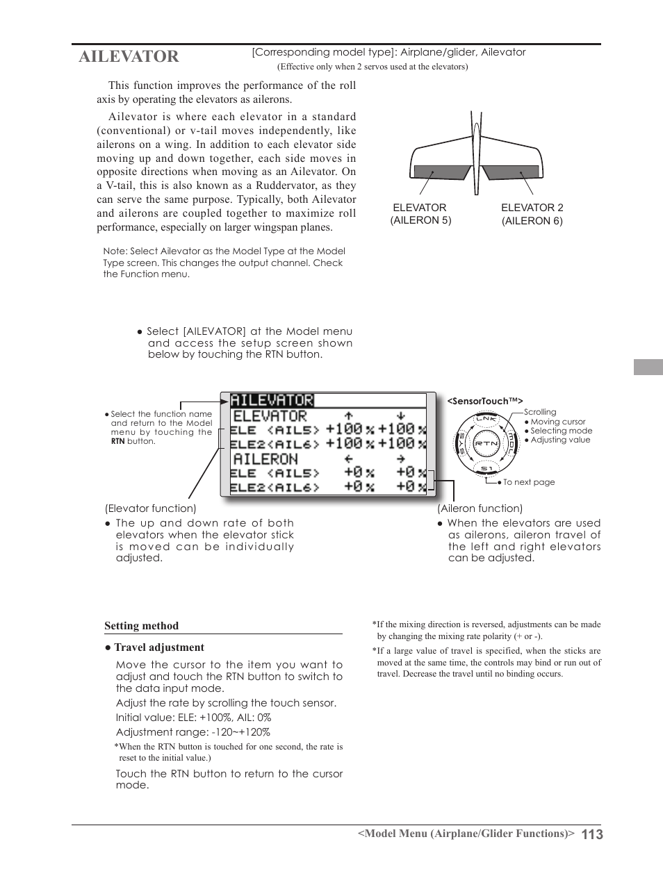 Ailevator | Futaba 8FGAS, 8FGHS 2.4GHz User Manual | Page 113 / 139