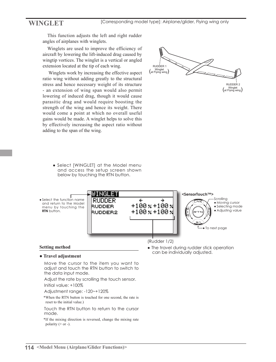 Winglet | Futaba 8FGAS, 8FGHS 2.4GHz User Manual | Page 114 / 139