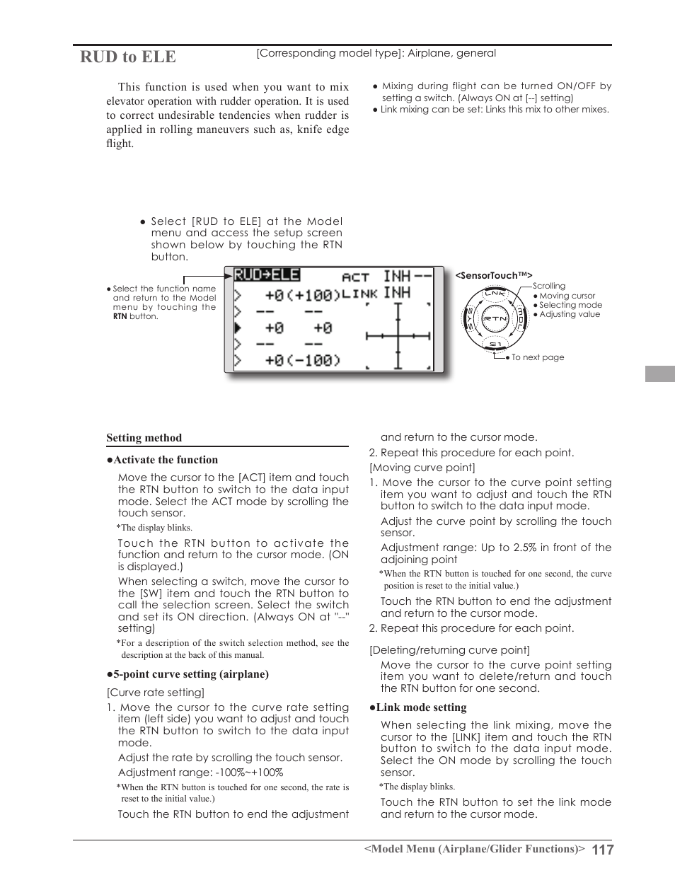 Rud to ele | Futaba 8FGAS, 8FGHS 2.4GHz User Manual | Page 117 / 139