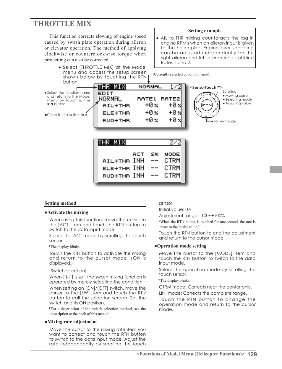 Throttle mix | Futaba 8FGAS, 8FGHS 2.4GHz User Manual | Page 129 / 139