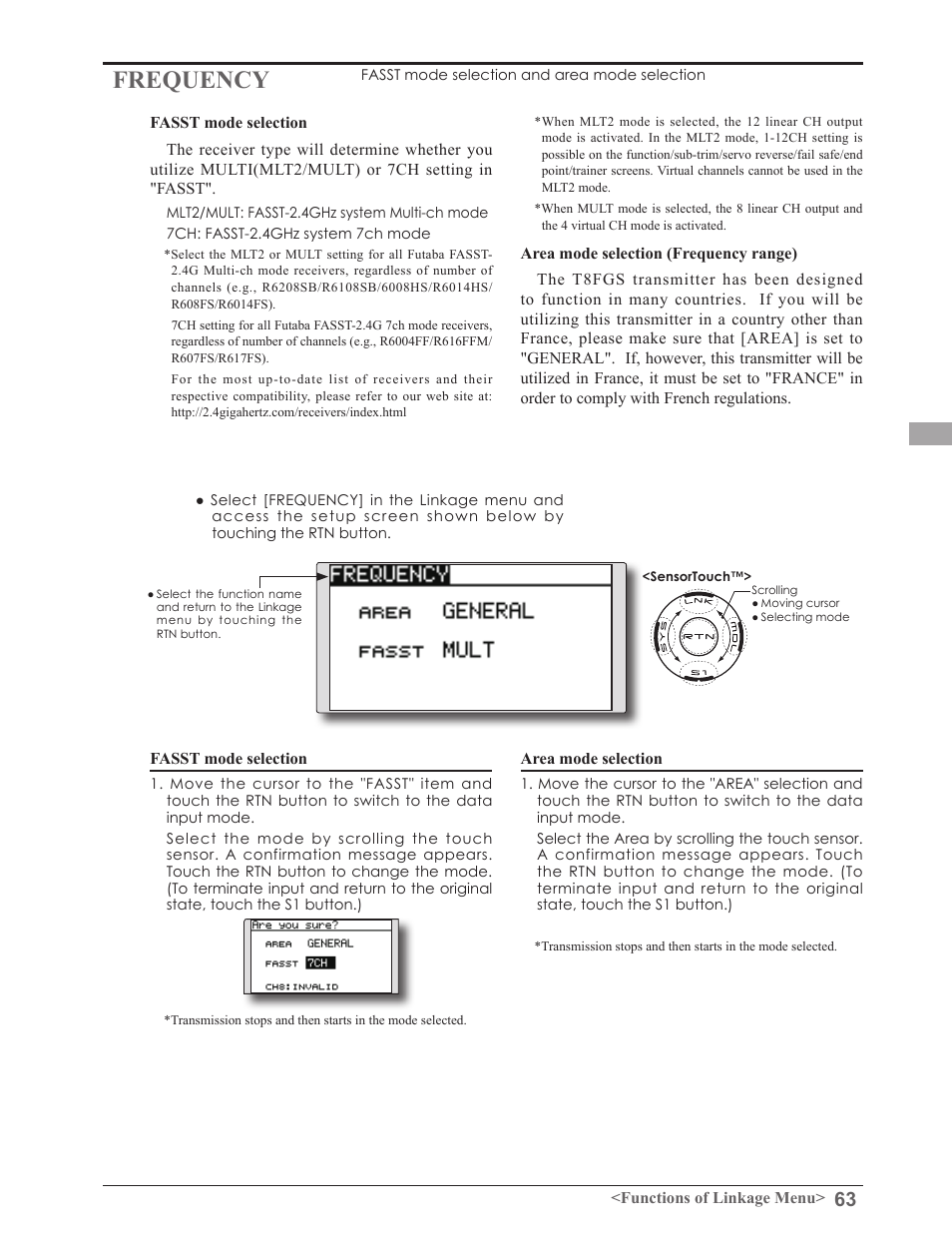 Frequency | Futaba 8FGAS, 8FGHS 2.4GHz User Manual | Page 63 / 139