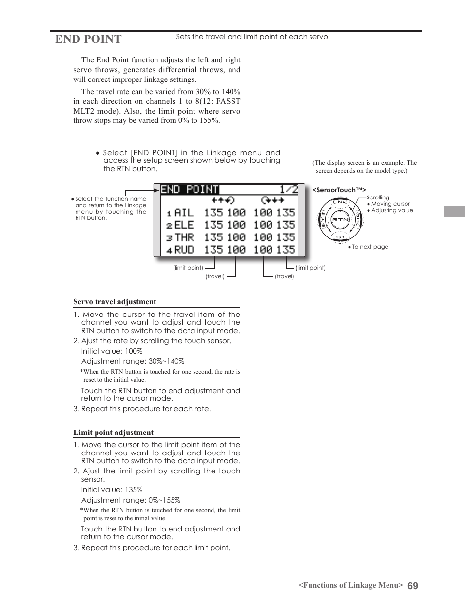 End point | Futaba 8FGAS, 8FGHS 2.4GHz User Manual | Page 69 / 139