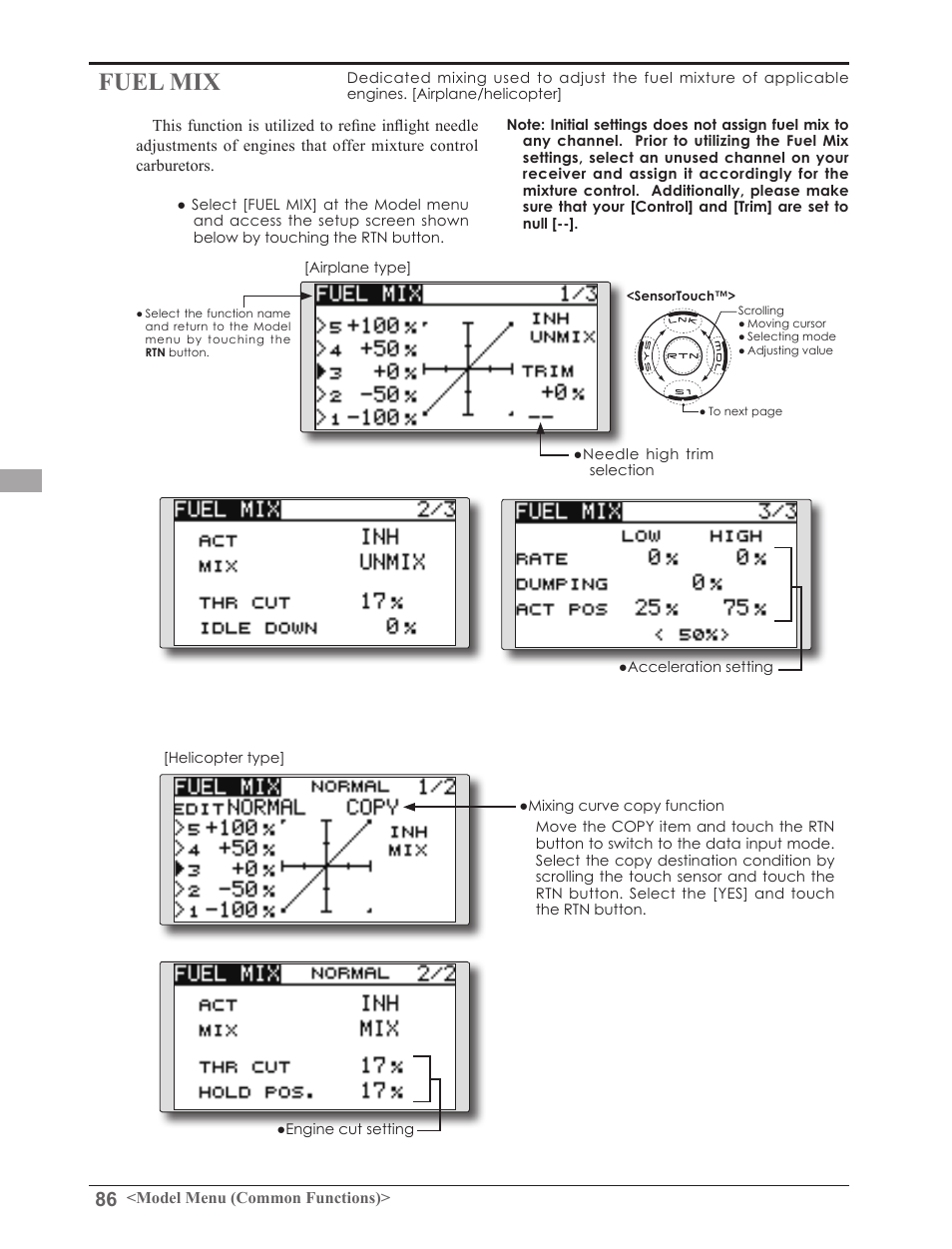 Fuel mix | Futaba 8FGAS, 8FGHS 2.4GHz User Manual | Page 86 / 139